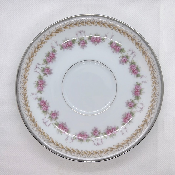 RC TEACUP & SAUCER VINTAGE 1960s PATTERN NORITAKE 564 VICTORIAN ROSES AND LAUREL - Picture 10 of 12